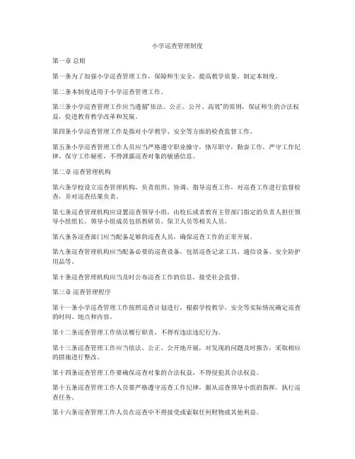 小学巡查管理制度