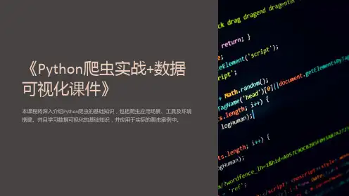 《Python爬虫实战+数据可视化课件》