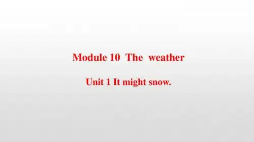 外研版八年级英语上册Module 10课件