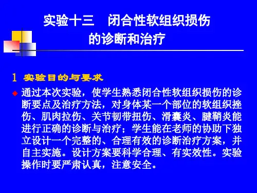 实验十三闭合性软组织损伤的诊断和治疗.pptx