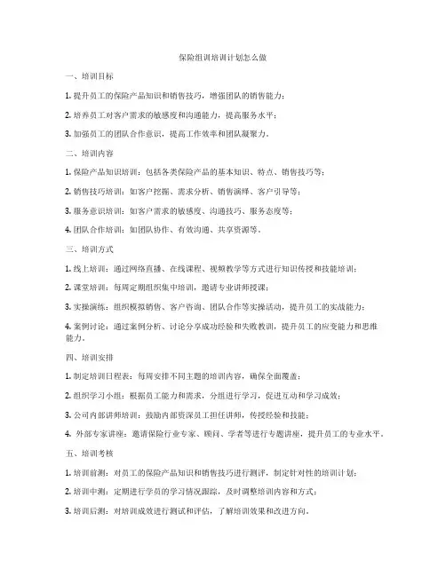 保险组训培训计划怎么做