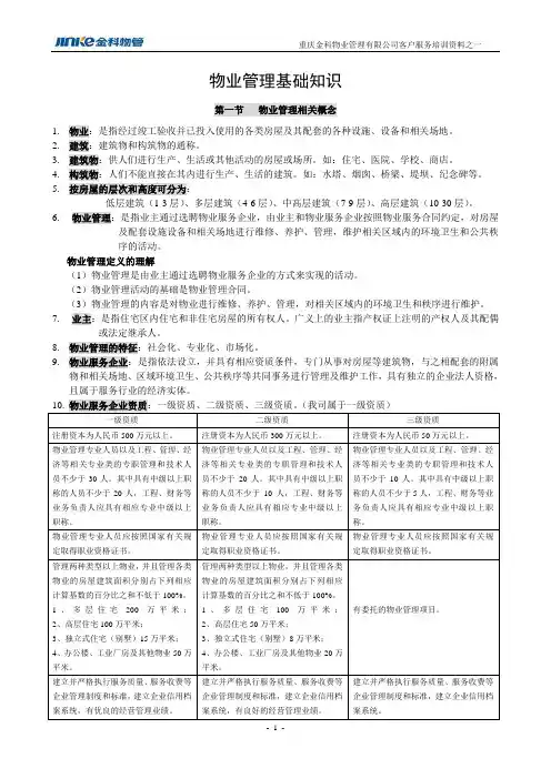 物业管理基础知识(复习资料)