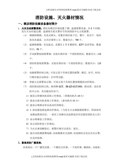 消防设施`灭火器材情况