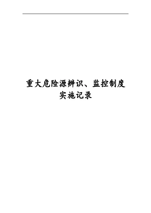 重大危险源辨识、监控制度实施记录(缺项)
