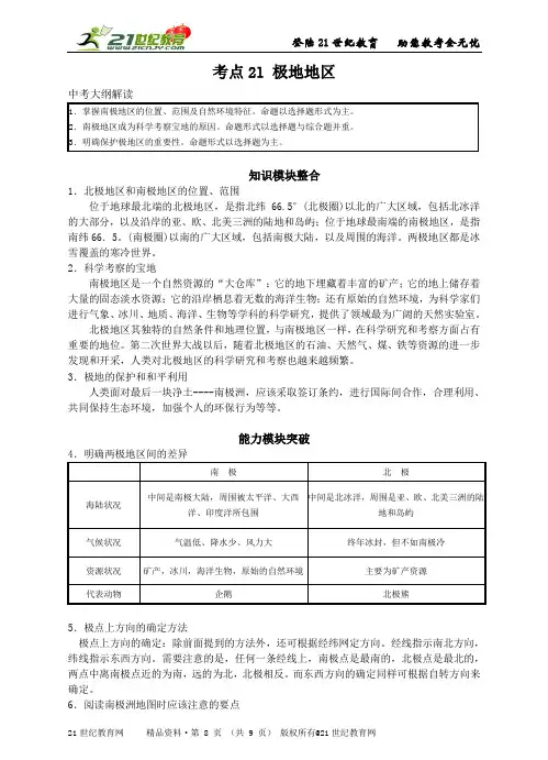 考点21 极地地区