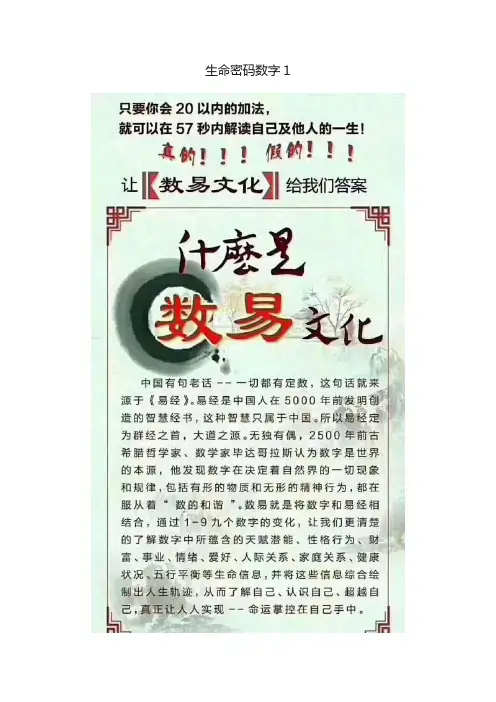 生命密码数字1