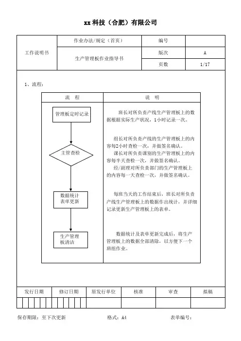 生产管理板作业指导书
