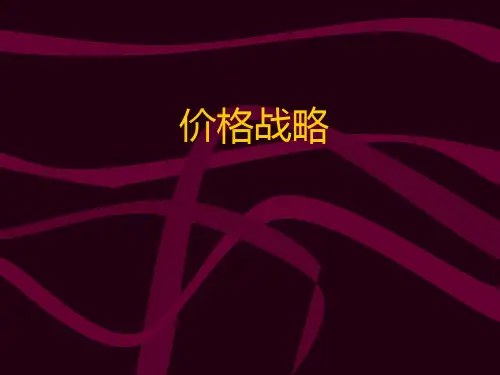 市场营销-第八章-价格战略ppt课件