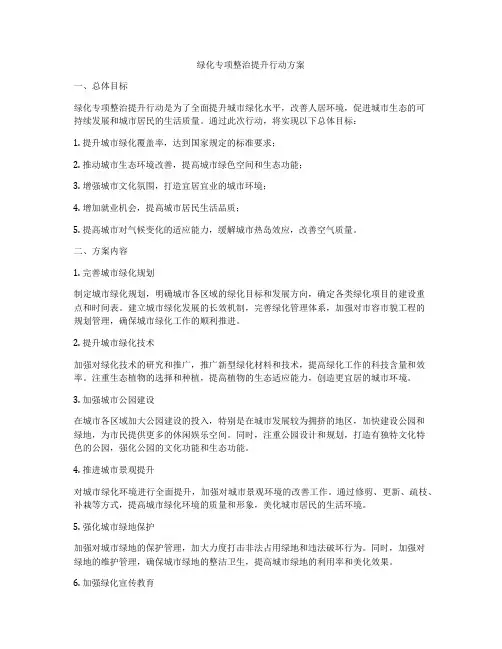 绿化专项整治提升行动方案