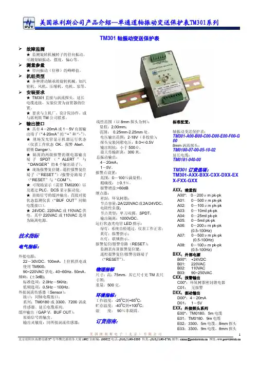 轴振动变送保护表TM301