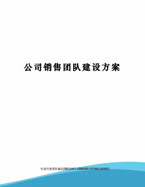 公司销售团队建设方案完整版