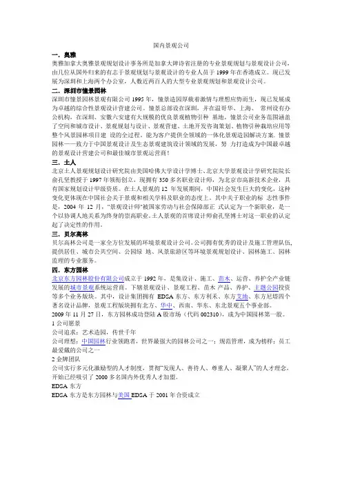 国内著名景观公司