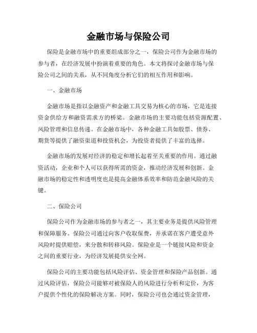 金融市场与保险公司