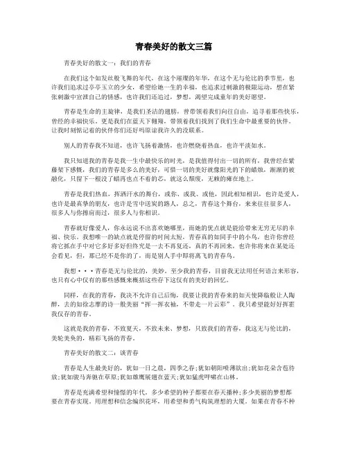青春美好的散文三篇