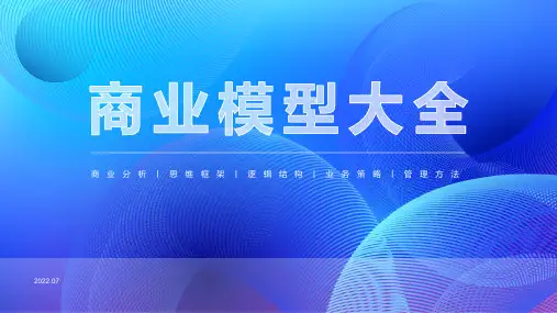商业模型大全之2  分析内外部环境PPT(思维、逻辑、业务策略及管理方法)
