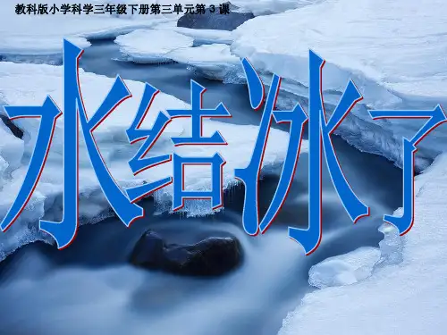 三年级下册科学课件-3.3 水结冰了 ｜教科版               (共12张PPT)