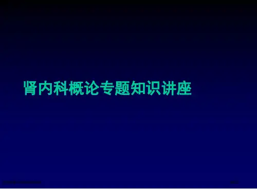 肾内科概论专题知识讲座