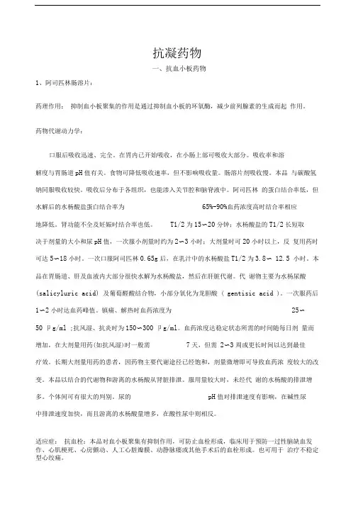 抗凝药物