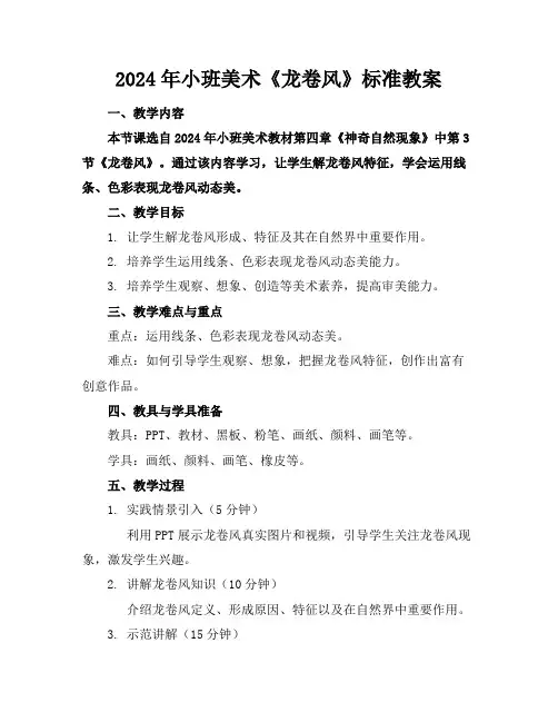 2024年小班美术《龙卷风》标准教案