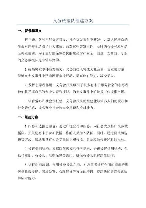 义务救援队组建方案