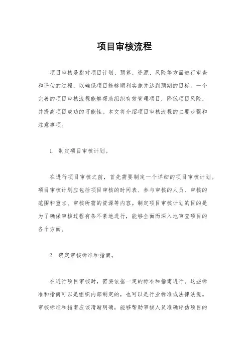 项目审核流程