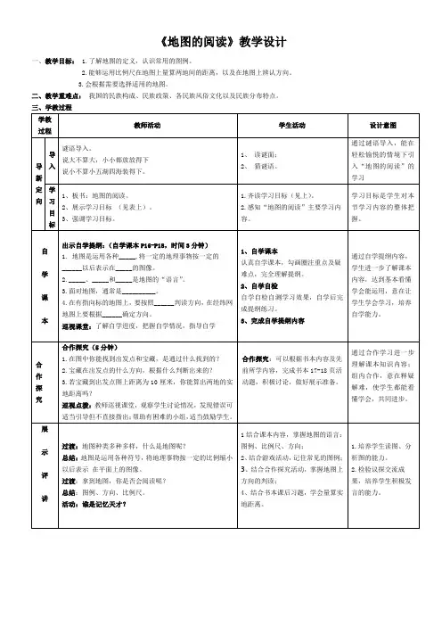 《地图的阅读》教学设计