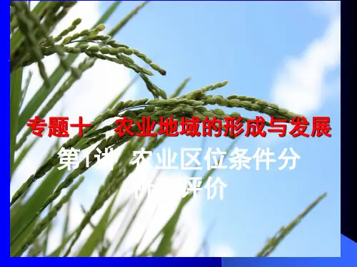 农业区位条件分析和评价(1)