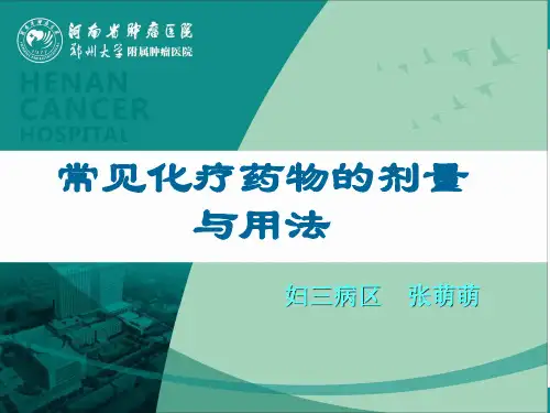 常见化疗药物的剂量与用法