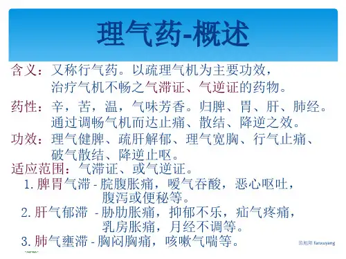 理气药 概述