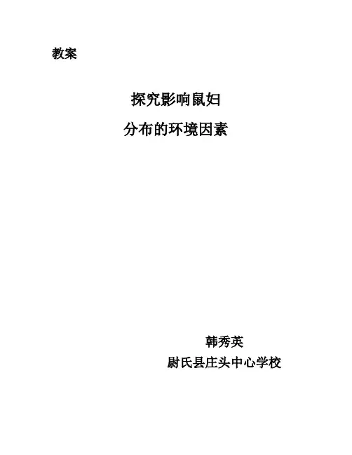 探究影响鼠妇实验教案