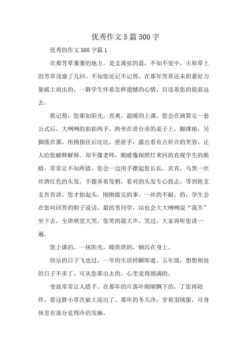 优秀作文5篇500字