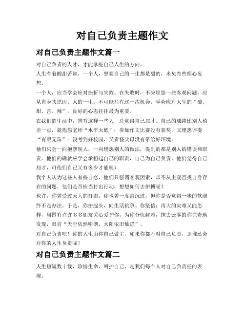 对自己负责主题作文