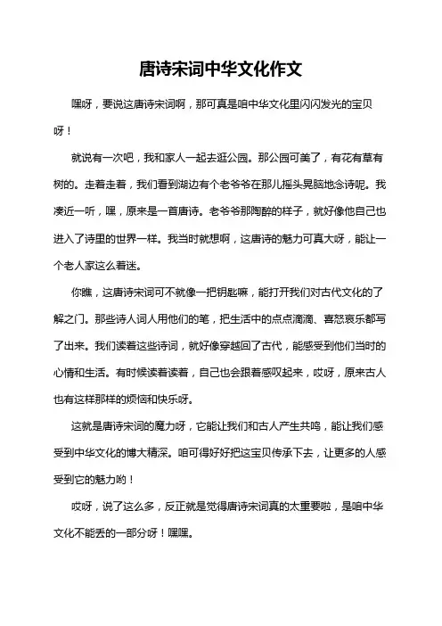 唐诗宋词中华文化作文