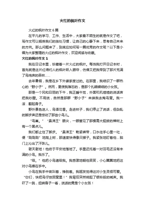 火红的枫叶作文6篇