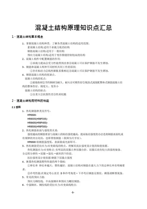 (完整版)《混凝土结构设计原理》知识点(可编辑修改word版)