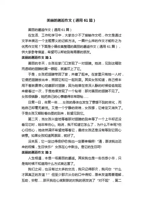 美丽的邂逅作文（通用61篇）