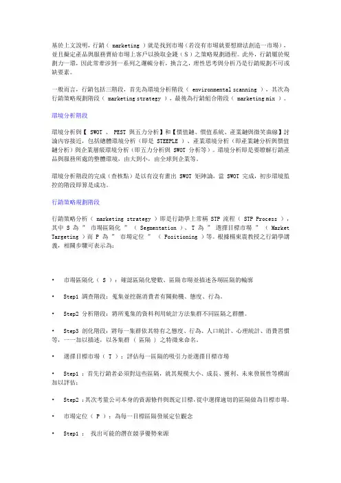 市场营销案例分析框架