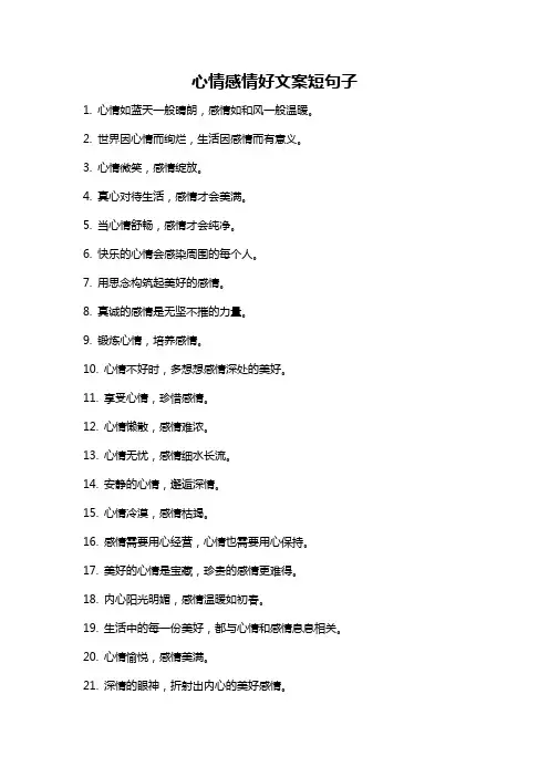 心情感情好文案短句子