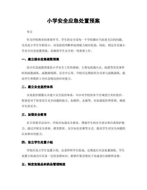 小学安全应急处置预案