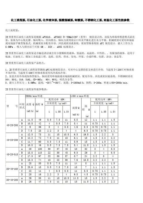 化工流程泵