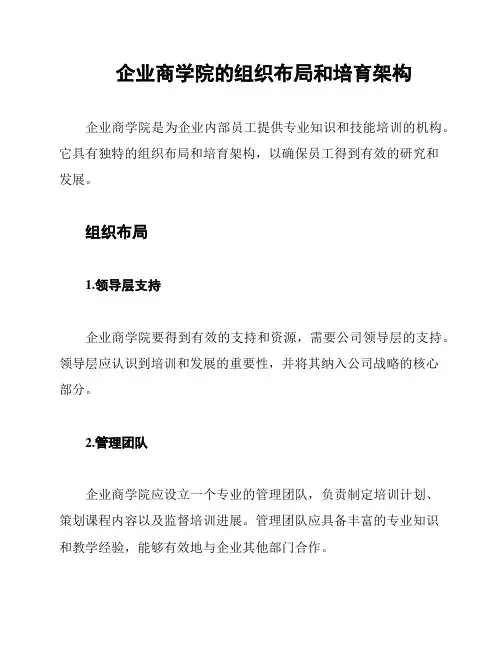 企业商学院的组织布局和培育架构