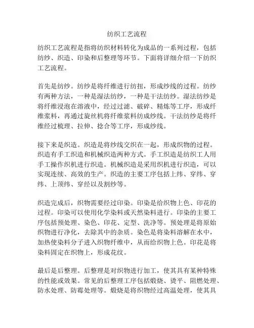 纺织工艺流程