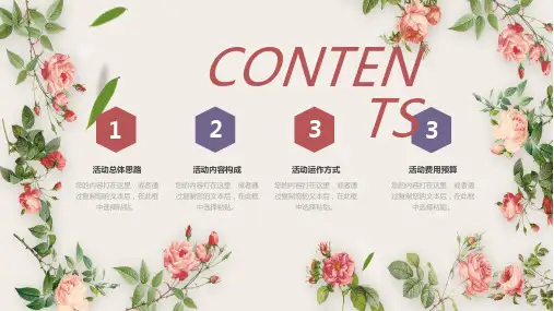 唯美清新花卉店营销策划培训讲座课件PPT模板