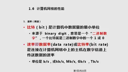 计算机网络—评价网络的性能指标PPT课件