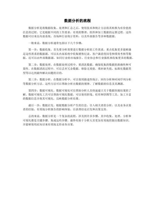 数据分析的流程