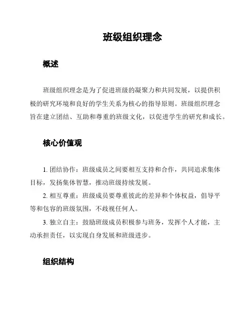 班级组织理念