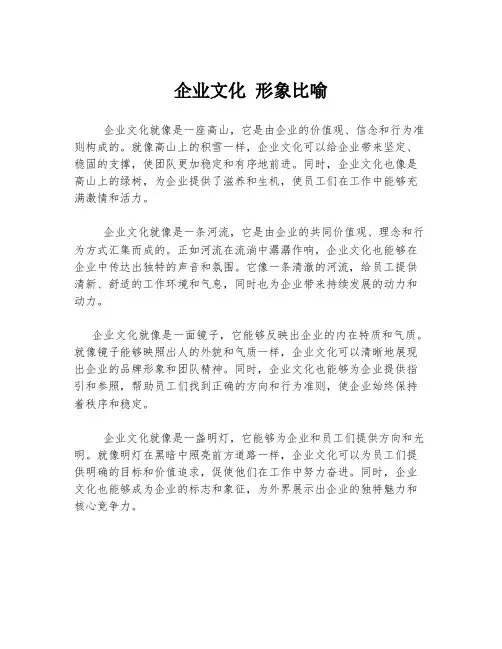 企业文化 形象比喻