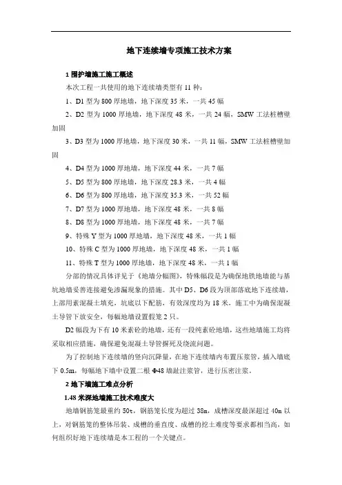 地下连续墙专项施工技术方案