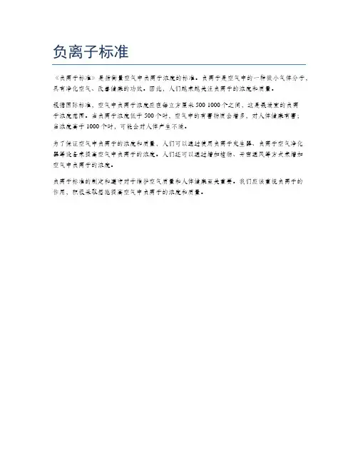 负离子标准