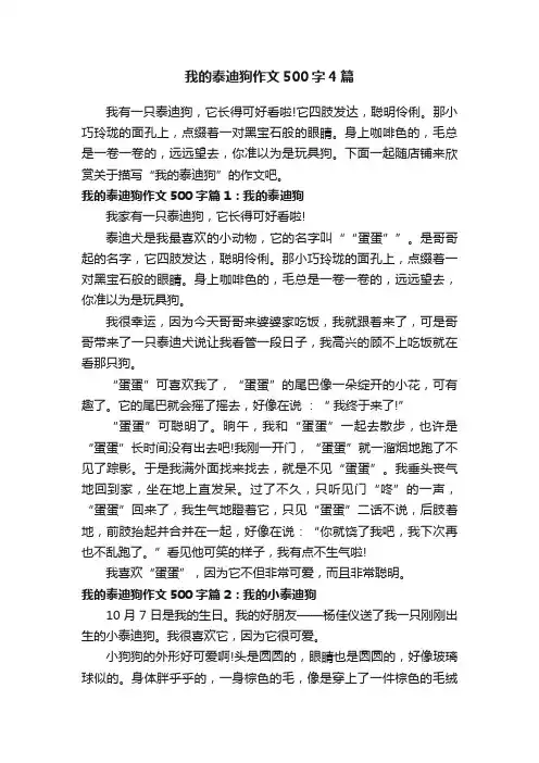 我的泰迪狗作文500字4篇